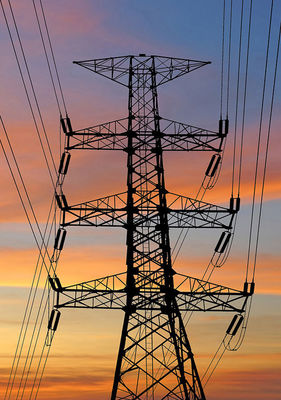 Low Carbon Transmission Steel Tower 55m Self Supporting Distribution Towers